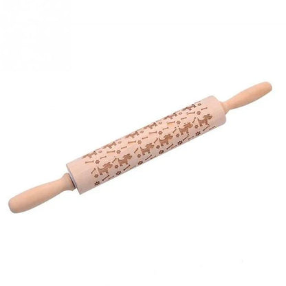 Engraved Rolling Pin for Creative Patterns – Perfect for Decorating Cookies, Biscuits, and Dough