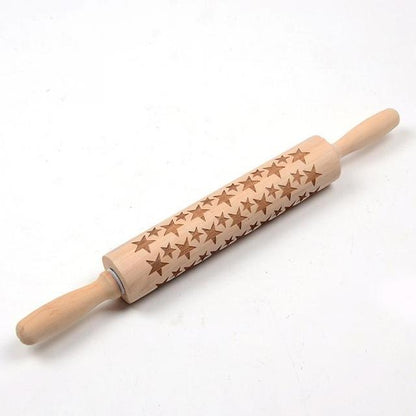 Engraved Rolling Pin for Creative Patterns – Perfect for Decorating Cookies, Biscuits, and Dough