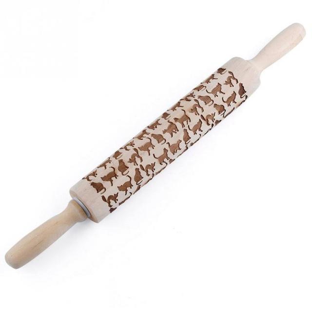 Engraved Rolling Pin for Creative Patterns – Perfect for Decorating Cookies, Biscuits, and Dough