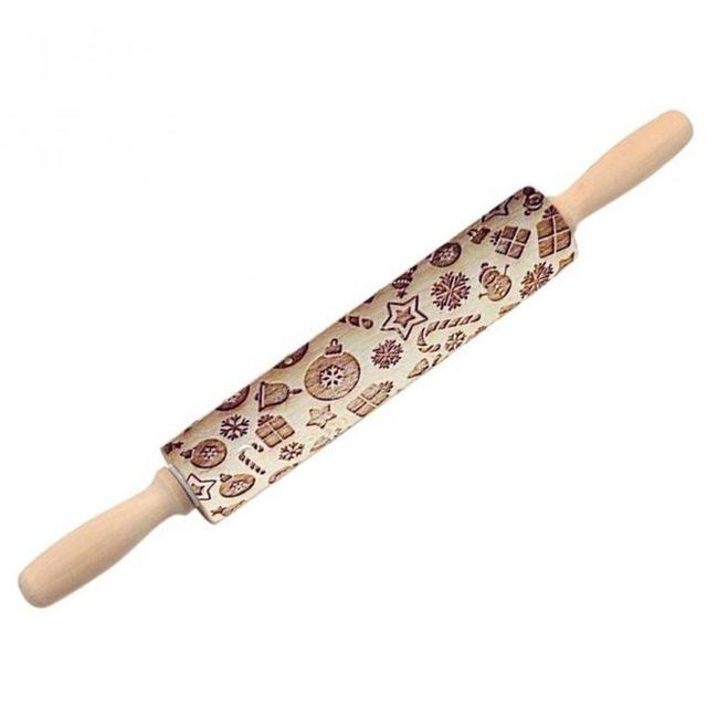 Engraved Rolling Pin for Creative Patterns – Perfect for Decorating Cookies, Biscuits, and Dough