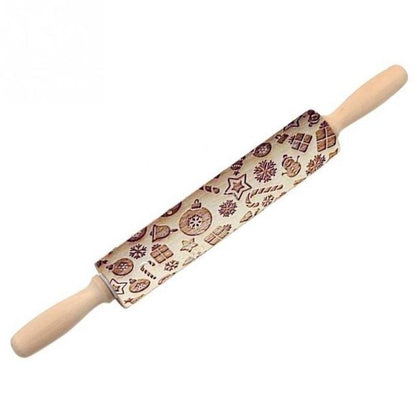 Engraved Rolling Pin for Creative Patterns – Perfect for Decorating Cookies, Biscuits, and Dough