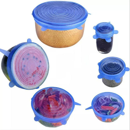 6-piece set of flexible silicone lids