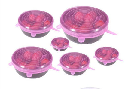 6-piece set of flexible silicone lids