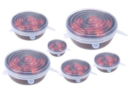 6-piece set of flexible silicone lids