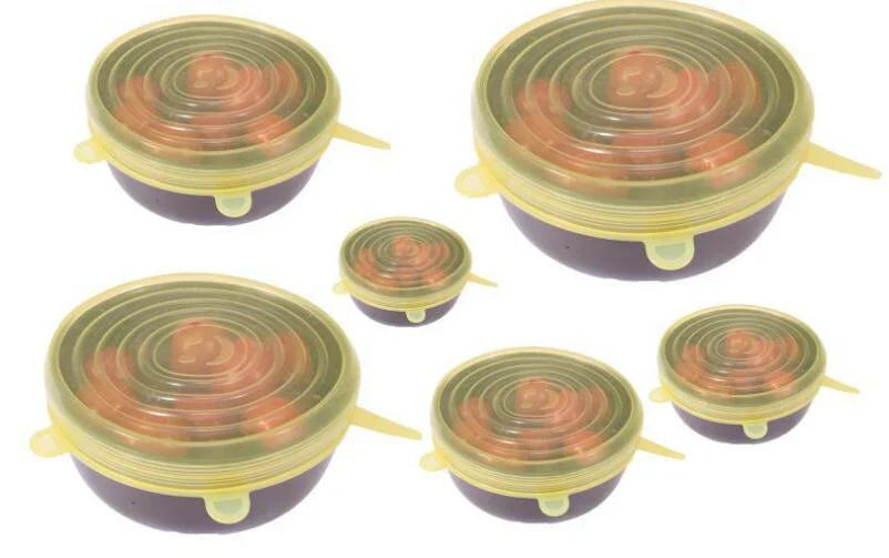 6-piece set of flexible silicone lids
