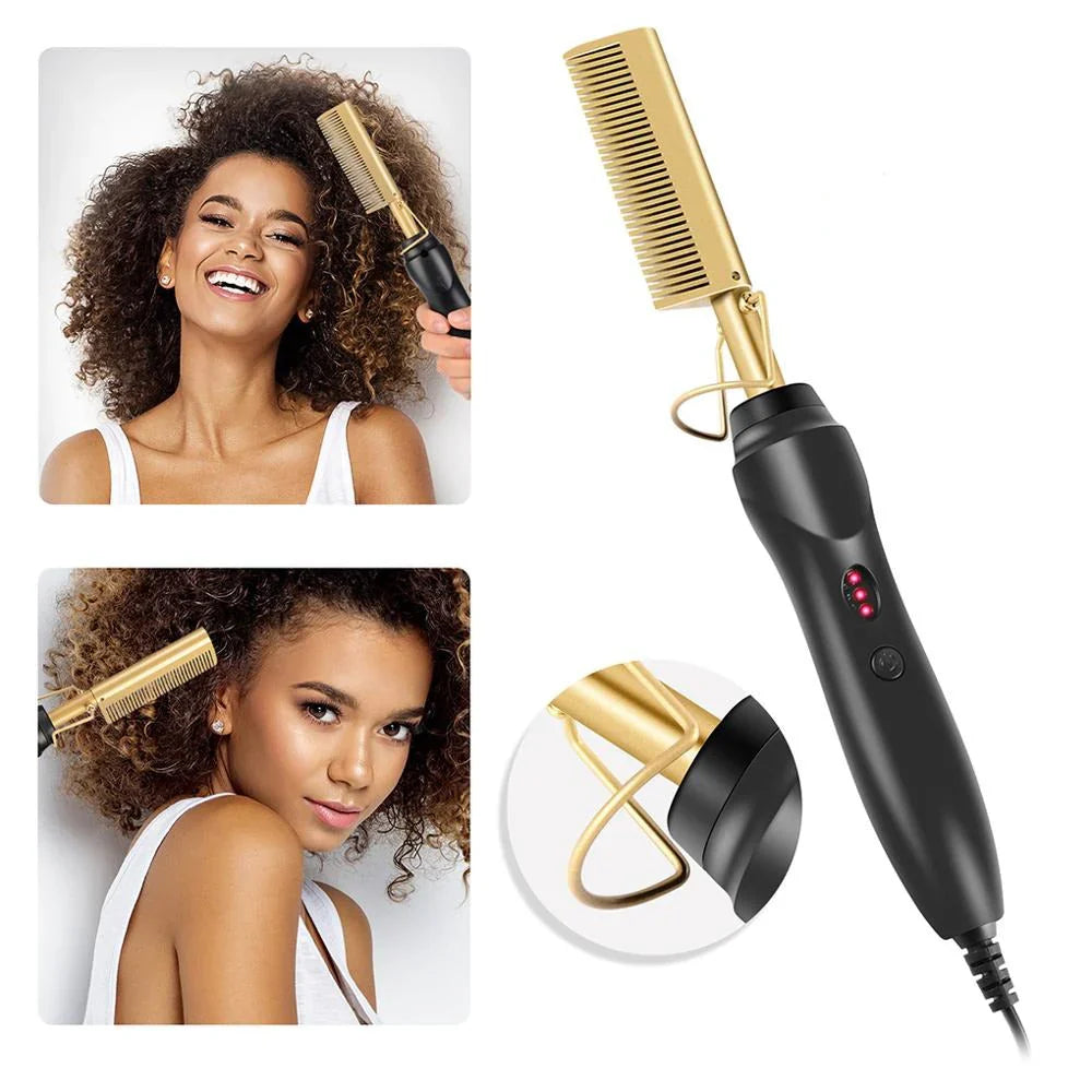 Easy Hair – Professional Hair Straightening Set with Gold Comb
