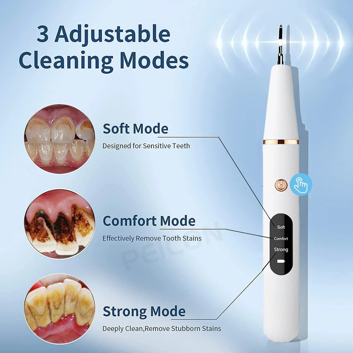 Rechargeable Electric Tooth Cleaner with 3 Modes