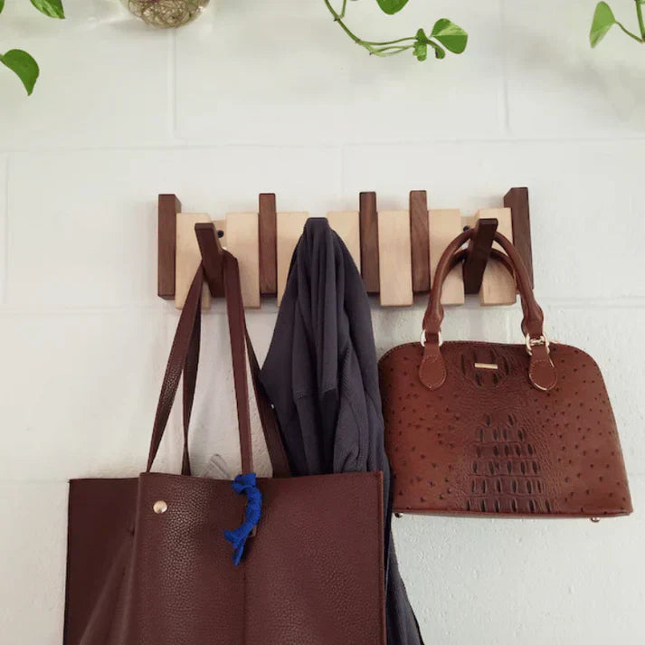 Decorative Wooden Piano Hook Rack for Clothes and Accessories
