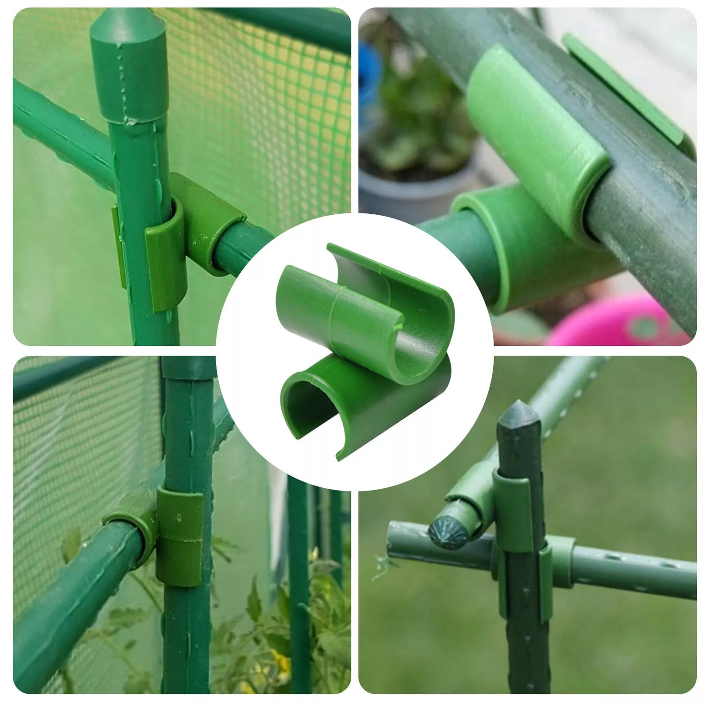 Plant Support Clip for Fences – Practical Holder for Poles and Nets for Plant Support