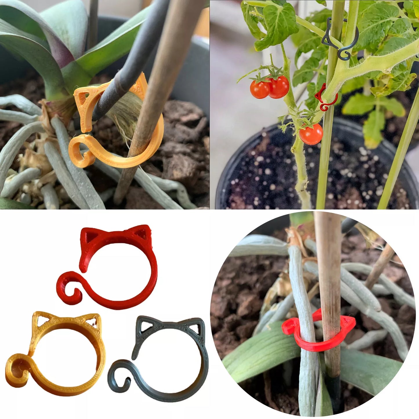 Cat-Shaped Plant Support Clip – Cute Plant Holder for Garden and Houseplants