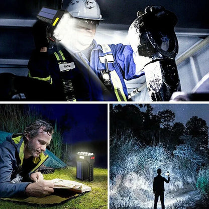 Power LED Flashlight with Solar Charging – Waterproof Handheld Spotlight with 10,000 m Range and Large Lithium Battery