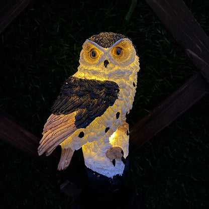 LED solar owl lamp for outdoor use – decorative garden light, weatherproof with solar power for balcony, terrace, and lawn