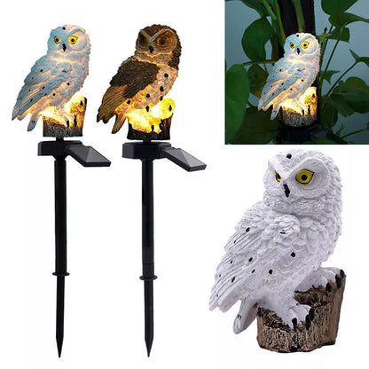 LED solar owl lamp for outdoor use – decorative garden light, weatherproof with solar power for balcony, terrace, and lawn