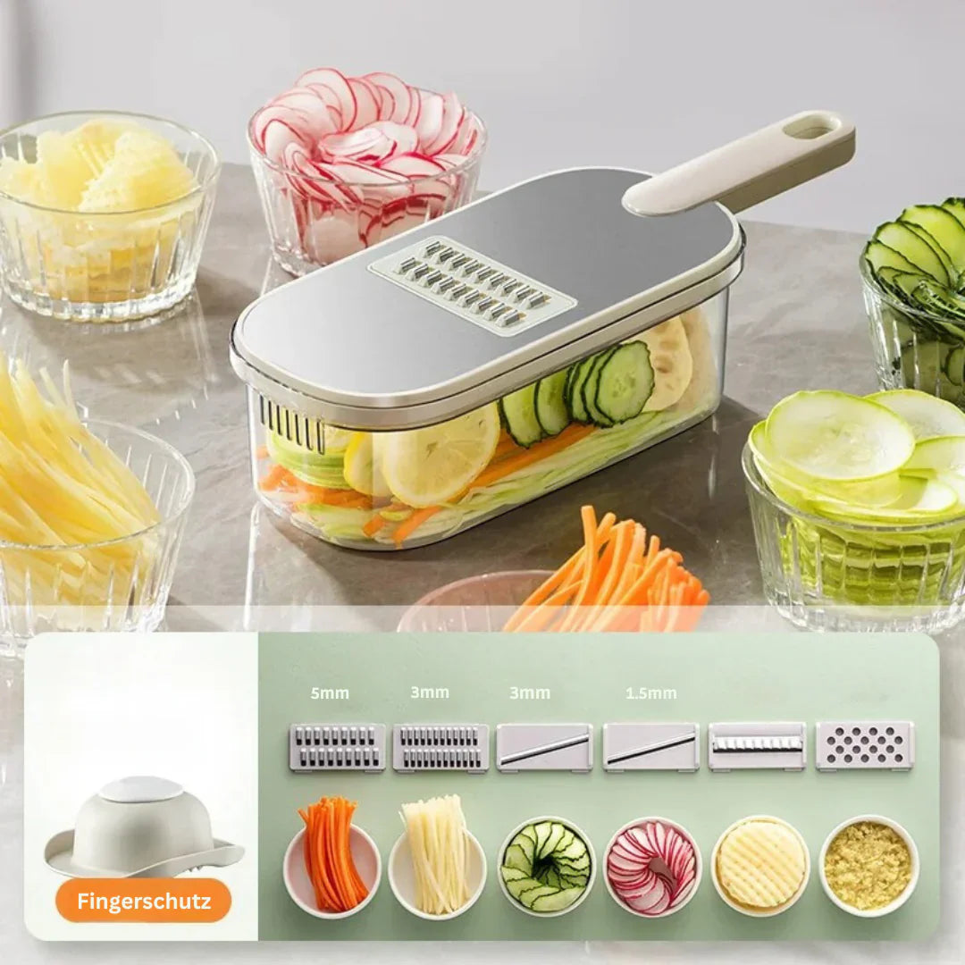 6-in-1 Vegetable Chopper Set – Stainless Steel Blades for Professional Cutting in Seconds