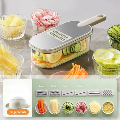 6-in-1 Vegetable Chopper Set – Stainless Steel Blades for Professional Cutting in Seconds