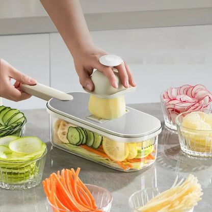 6-in-1 Vegetable Chopper Set – Stainless Steel Blades for Professional Cutting in Seconds