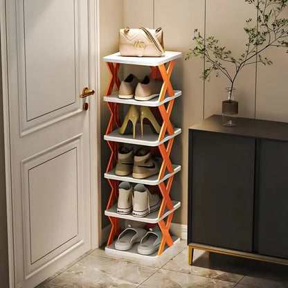 Foldable shoe rack for efficient use of space