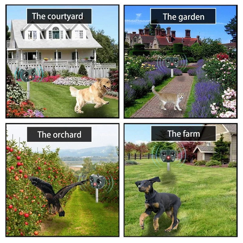 Solar Ultrasonic Animal Repeller – Effective Pest Deterrent for Gardens and Outdoor Areas