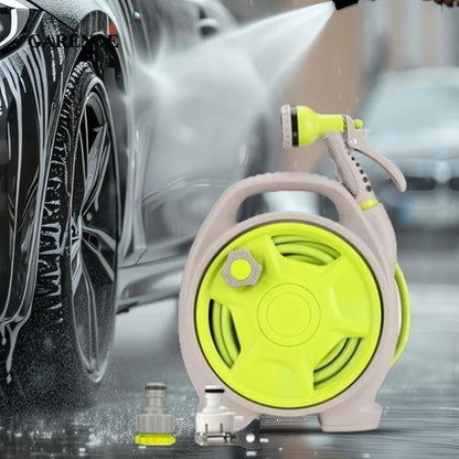 Compact Hose Reel with Spray Nozzle – Practical Garden Hose Cart for Easy Watering