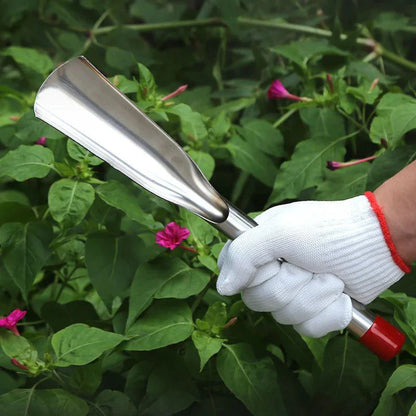 Stainless Steel Weed Puller With Wooden Handle – Sturdy Digging Tool For The Garden