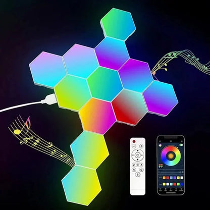 Interactive LED Wall Panels with RGB Color Control and Music Synchronization