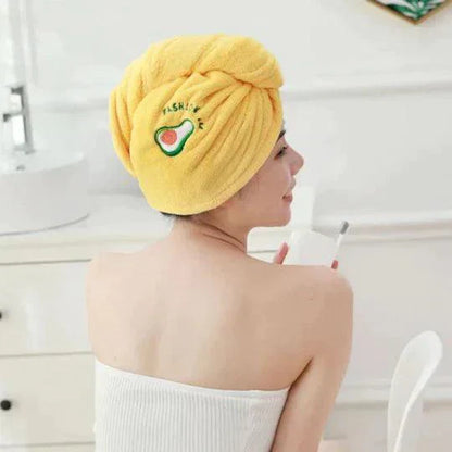 Quick-Dry Microfiber Hair Towel with Button Closure – Hair Turban for Women & Kids