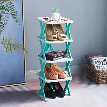Foldable shoe rack for efficient use of space