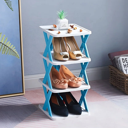 Foldable shoe rack for efficient use of space