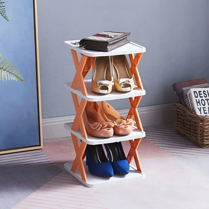 Foldable shoe rack for efficient use of space