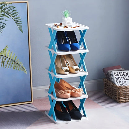 Foldable shoe rack for efficient use of space