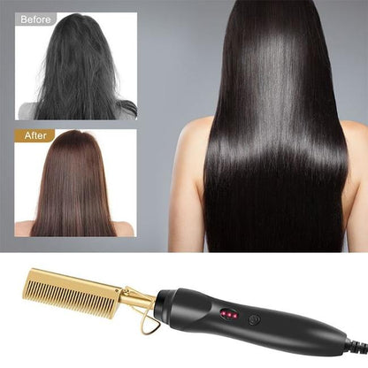 Easy Hair – Professional Hair Straightening Set with Gold Comb